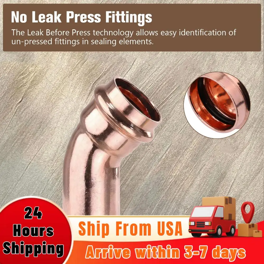 

Медные фитинги для пресс-соединений, герметичные медные трубки, V-образные фитинги, многофункциональные аксессуары для домашней сантехники