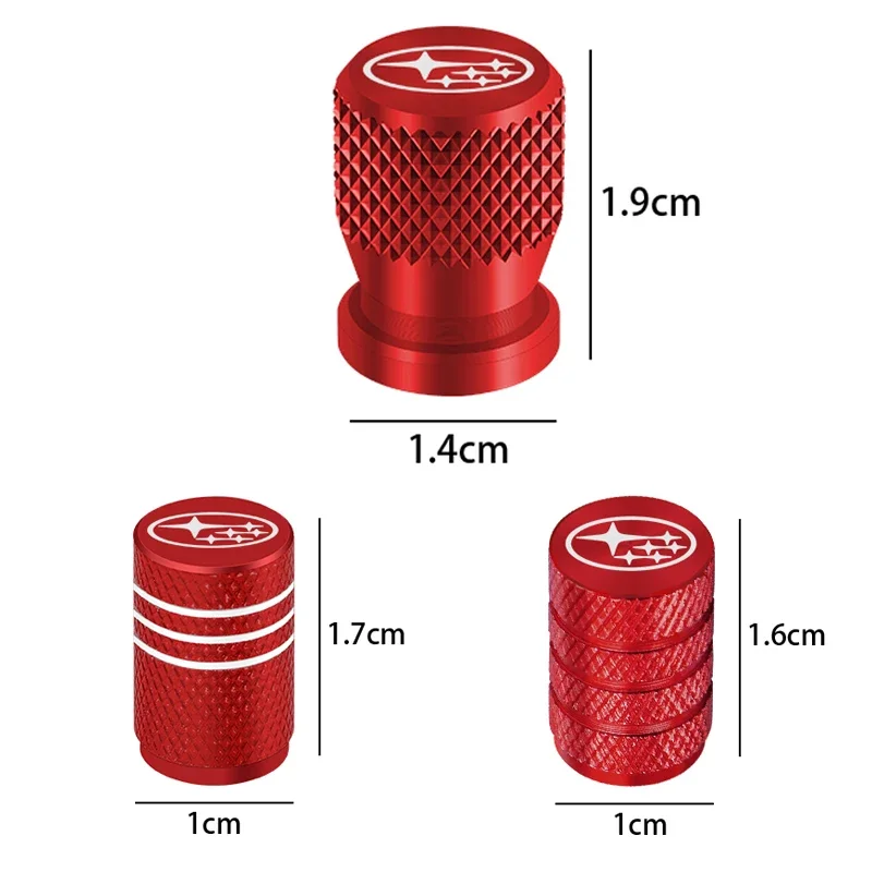 4pcs Car Tire Valve Cap Car Tyre Air Stems Covers For SUBARU Forester Impreza Legacy Outback WRX STI BRZ Auto Accessories
