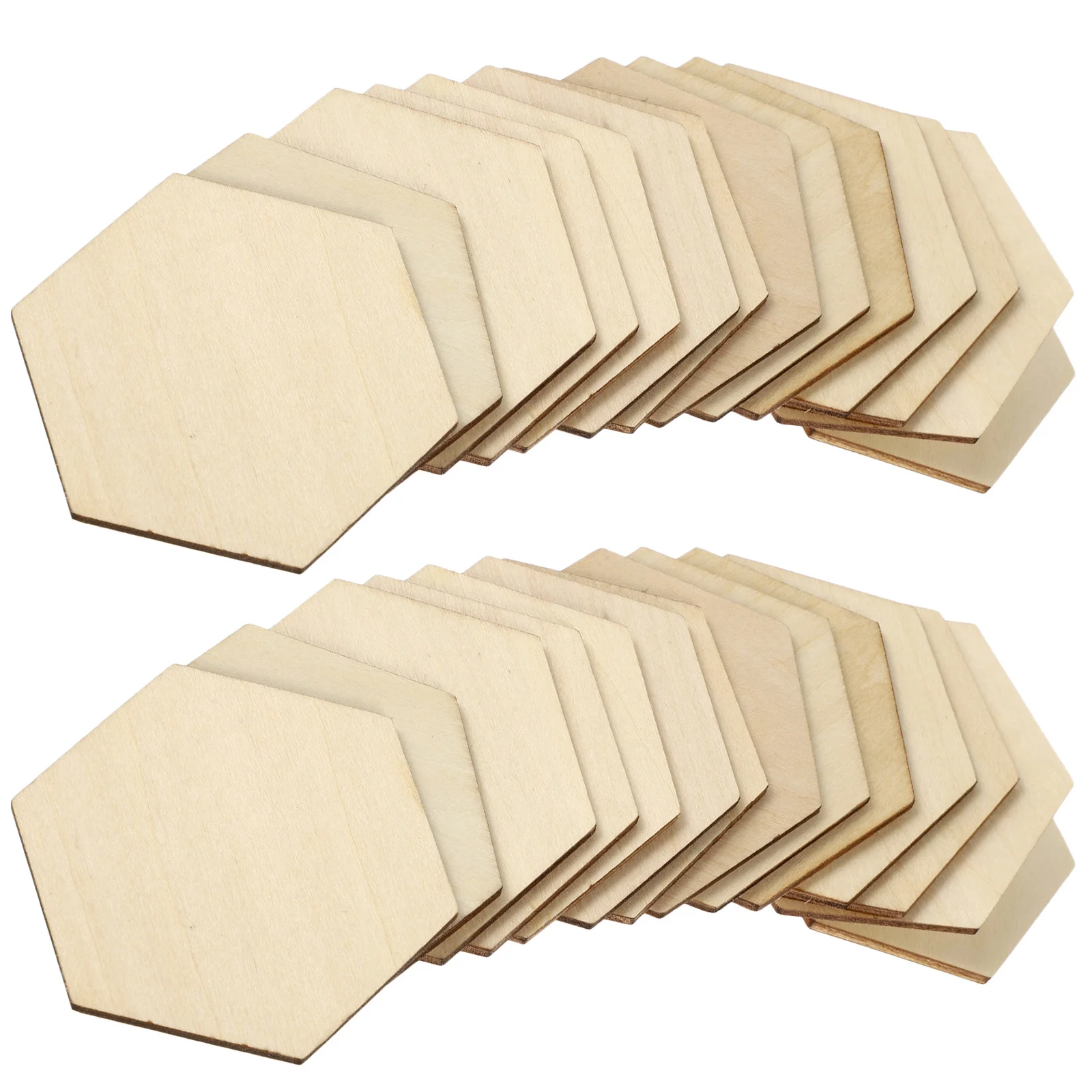 

50Pcs Beech Wooden Hexagonal Shapes Durable Smooth DIY Craft Pieces Decorations Wedding Birthday Christmas Wooden Shapes