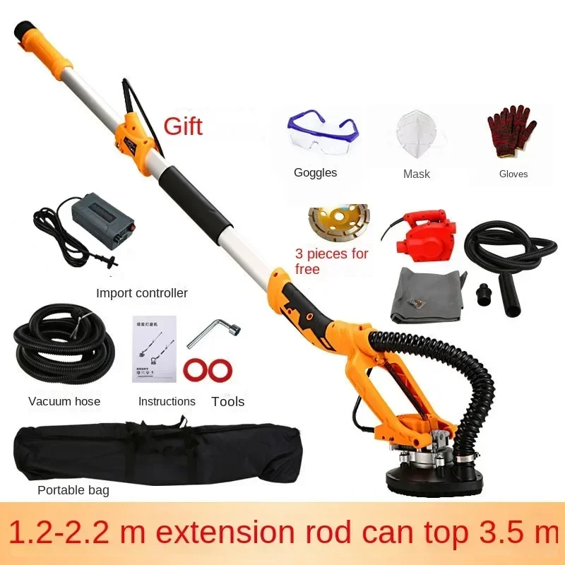 220v Electric Ceiling Seam Joint Floor Cement Concrete Hand-held Long Pole Brushless