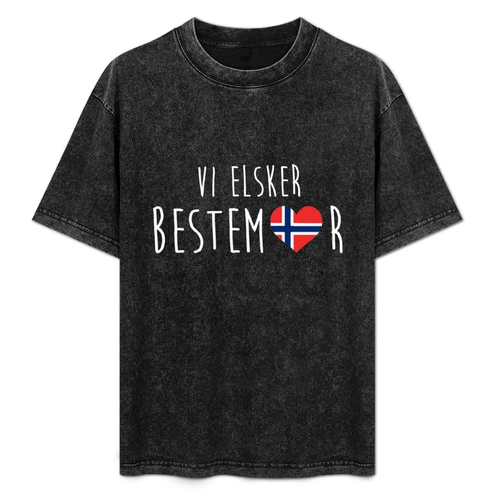 

Vi Elsker Bestemor (We Love Grandma) Norwegian Design T-Shirt summer clothes customs design your own mens designer clothes