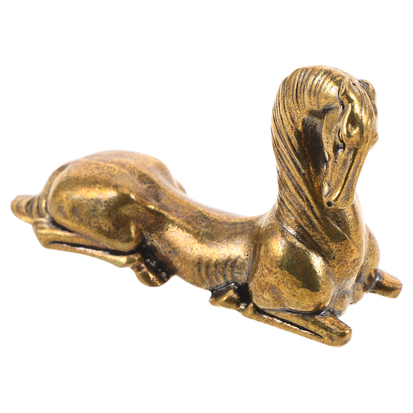 

Brass Horse Handcrafted Metal Animal Statue Home Office Decor Feng Shui Ornament Small Sculpture
