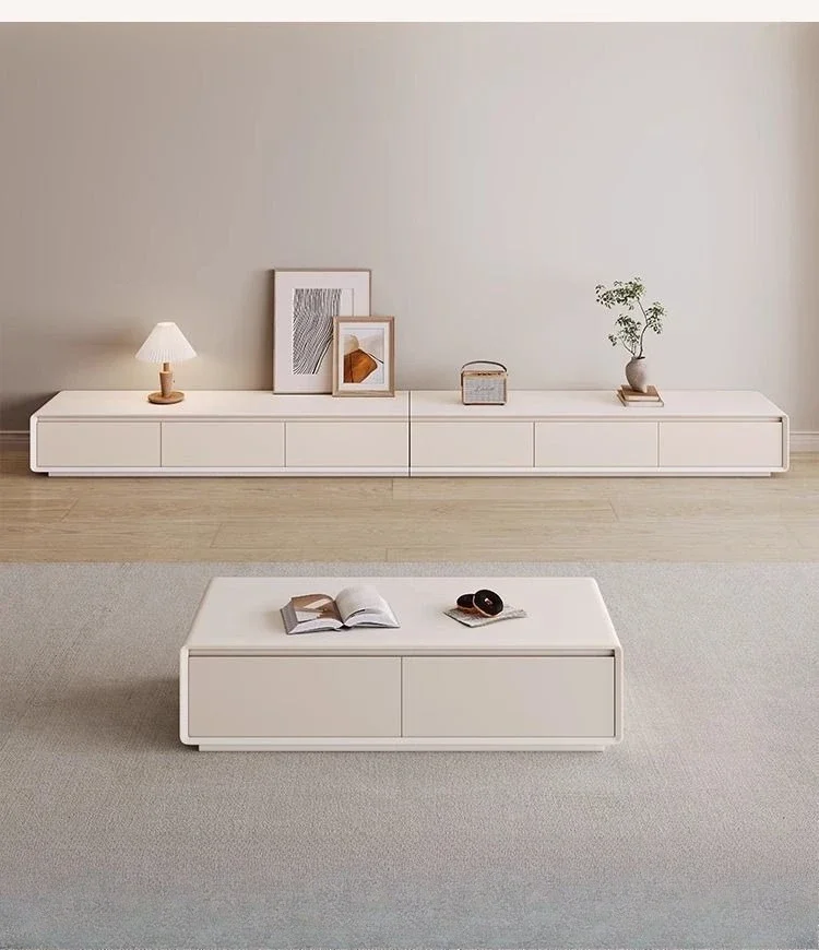 

Cream wind, solid wood, TV cabinet, paint, modern, simple, household, floor, storage