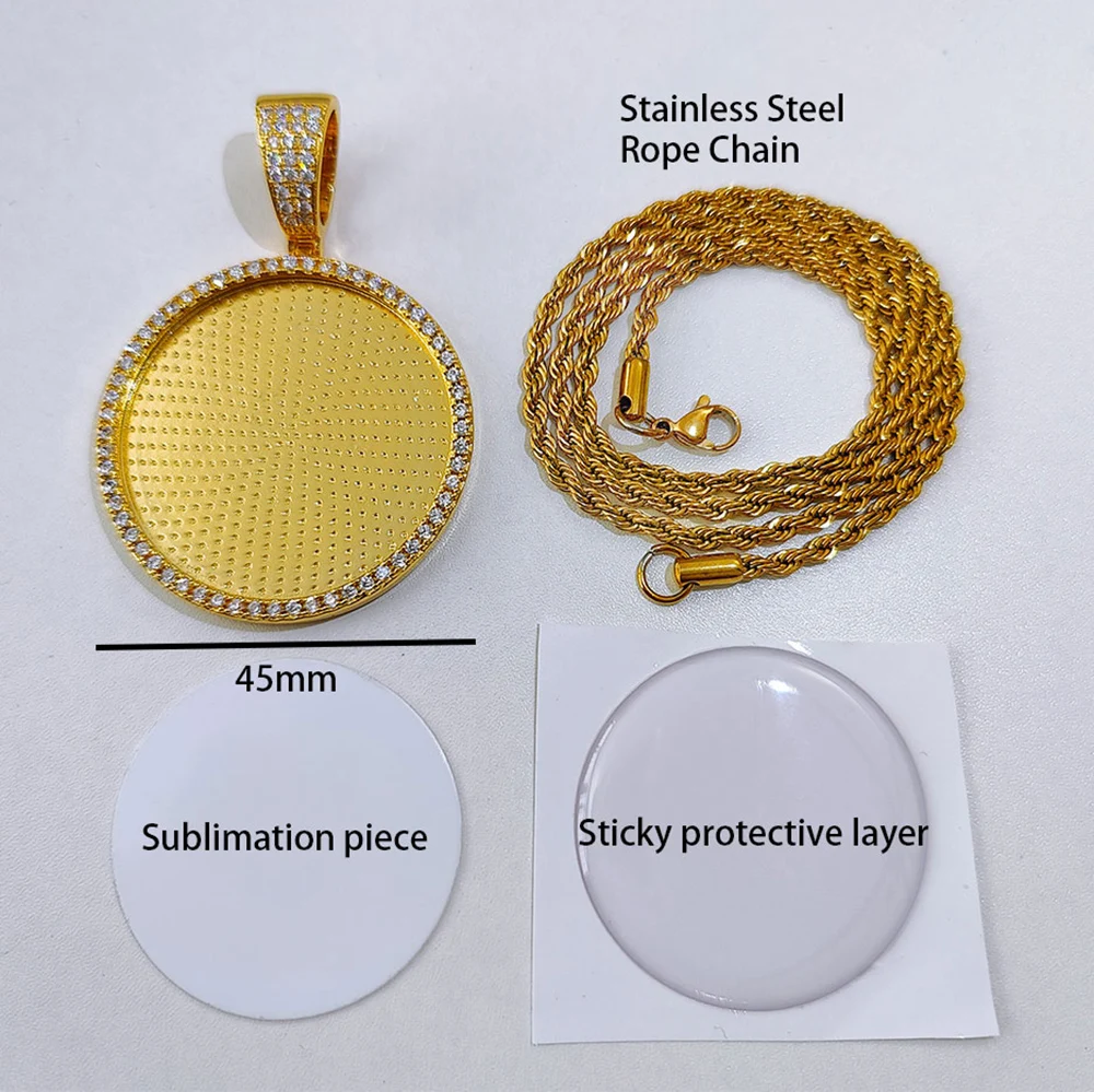 Kostenlose Anpassung Logo personal isierte benutzer definierte Foto Kreis Medaille Anhänger Hip Hop Schmuck Frauen Männer Erinnerung Bild Halskette Anhänger – Detail 22