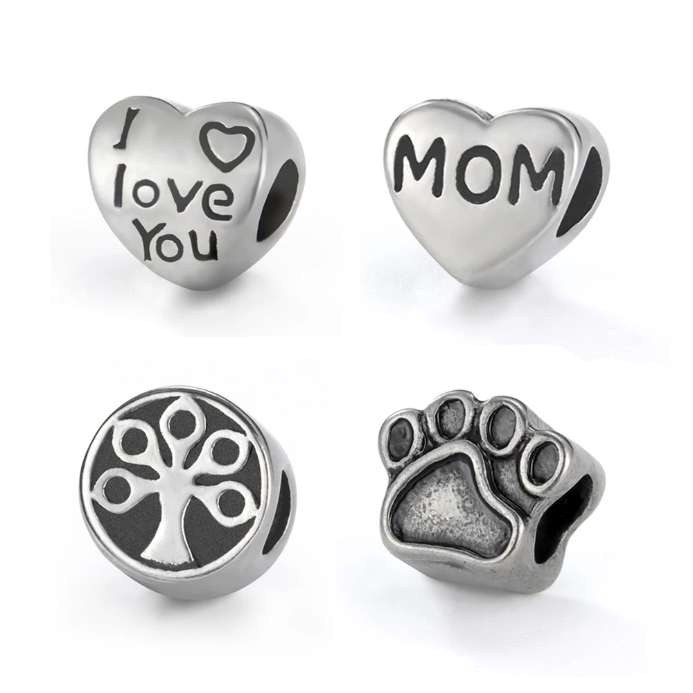 

My Shape 5pcs Vintage Charms for Bracelets for DIY Jewelry Making Stainless Steel Connector Bead Link Pendants Charms Wholesale