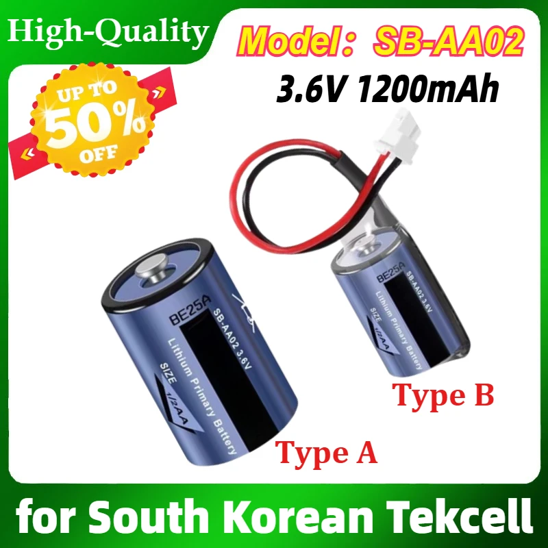 

New 1200mAh Lithium Battery Suitable for South Korean Tekcell SB-AA02 3.6V 1/2AA Replacement for LS14250 Lithium Battery
