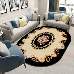 Retro Ethnic Style Study Cloakroom Carpet Oval Balcony Bathroom Porch Entry Carpets Home Children's Room Bay Window Non-slip Rug