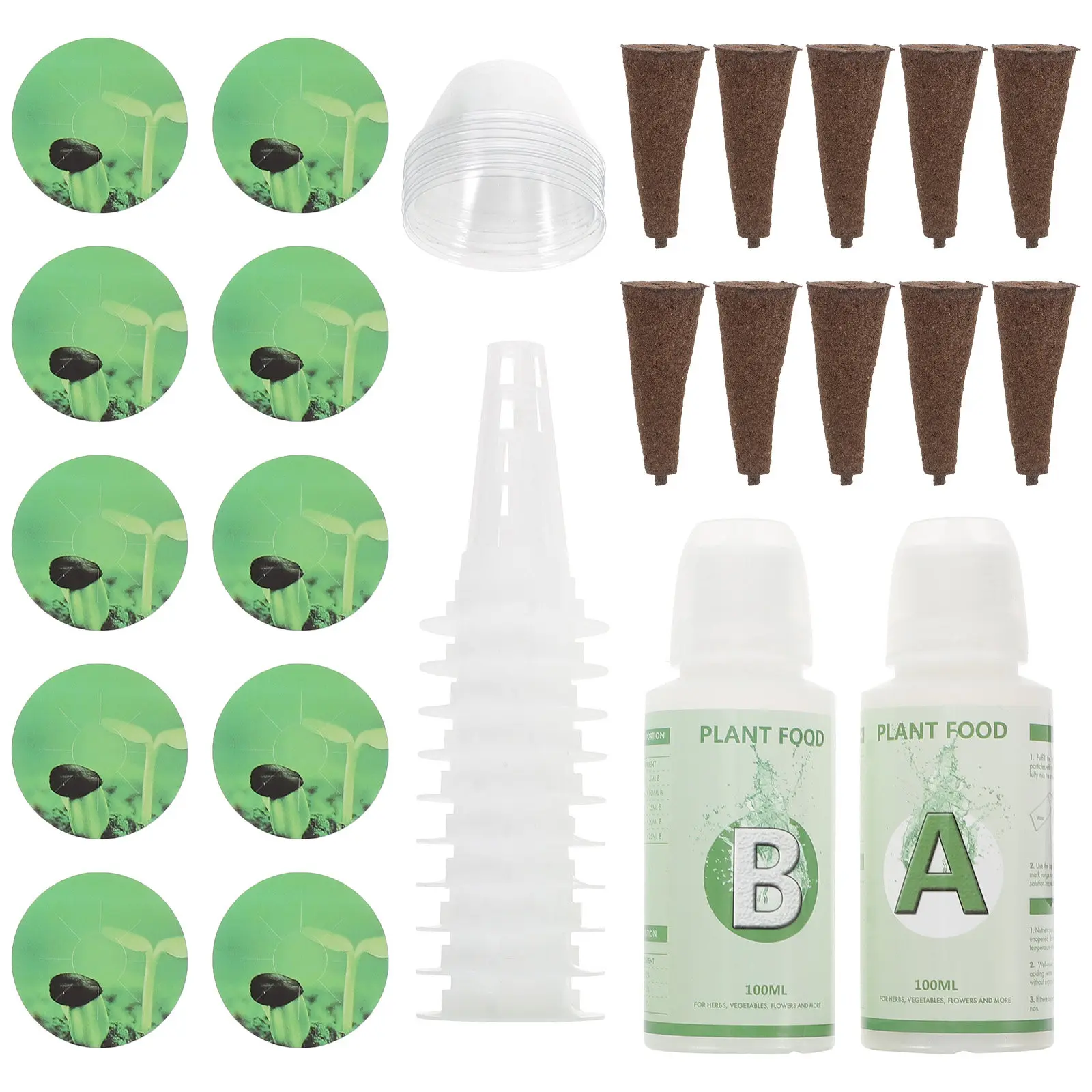 

1Set Hydroponic Planting Basket Kit Transparent Insulation Lids Reusable Grow Sponges Soilless Garden Indoor Growing System