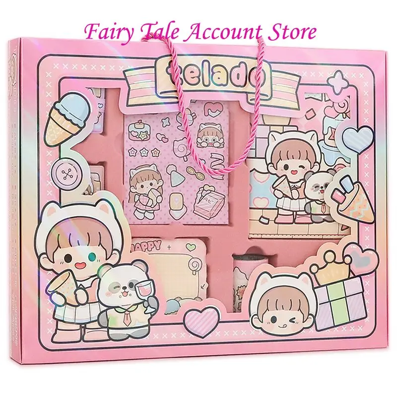 Imagem -05 - Telado Duoduo Gift Box For Children Hand Account Grupo Notepad Stickers And Paper Tape Soft Cute