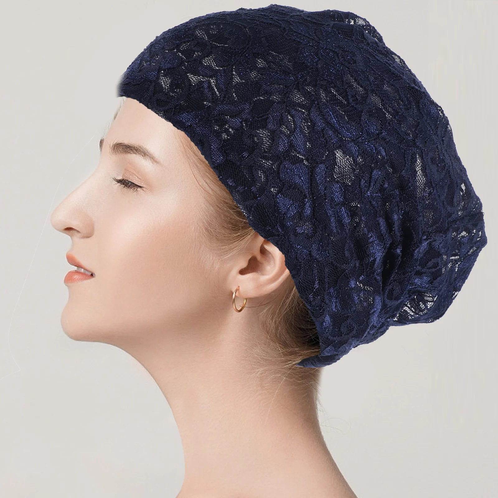 

1Pcs Lace Cotton Maternity Cap Thin Breathable Pregnant Hat Summer Spring Sapphire Blue Sleeping Nurse Cap Maternity Hat