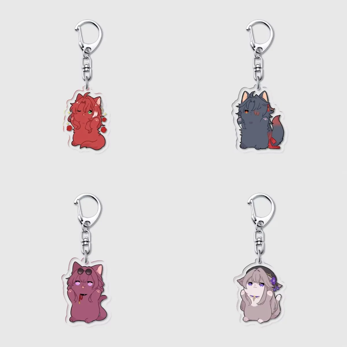 New Honkai: Star Cute Cat Keychain Blade Argenti Kafka Sampo Luocha Cartoon Pendant Keyring Anime Game Backpack Jewelry Gift