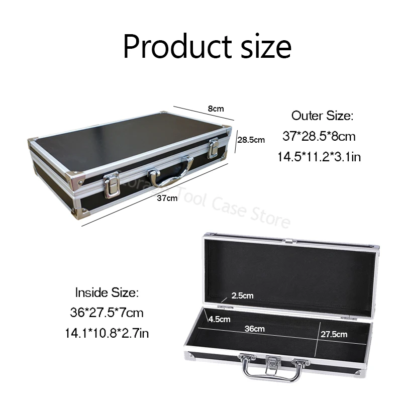 Aluminum Tool Box Portable Instrument Case with Sponge Multifunctional Metal Tool Case Practical Storage Travel Carry for Case