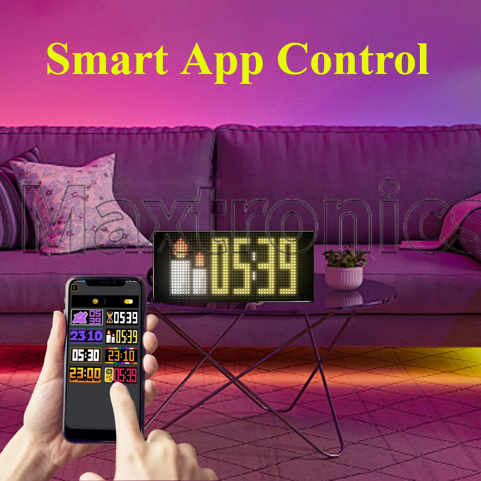 New Hard Screen Double Row LED Matrix Panel DIY Multilingual Text Pattern APP Remote Control for Store/ Bar/ Supermarket Display