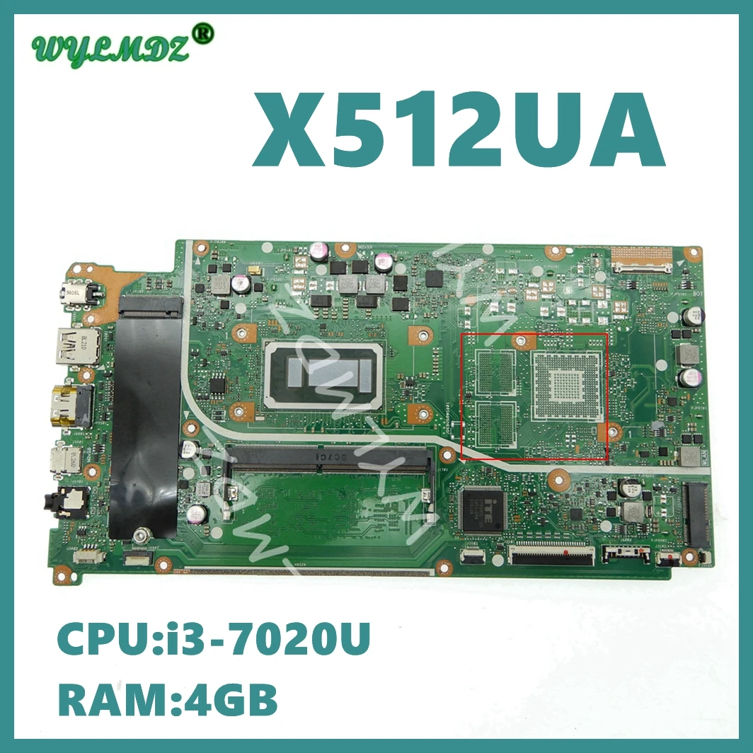 

Материнская плата для ноутбука X512UA с процессором i3-7020U 4 ГБ-ОЗУ Материнская плата ASUS X512U X512UA X512UB X512UF F512U A512U Y5100U V5000UA