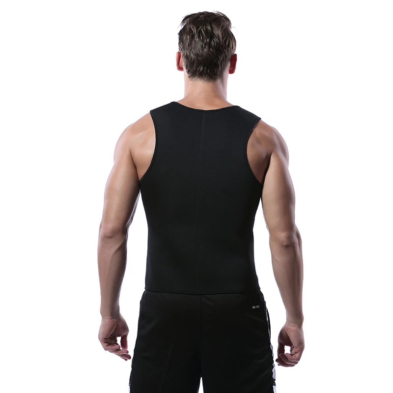 Men Waist Trainer Tummy Control Fitness Corset Zip Sauna Tank Top Neoprene Workout Shirt Vest