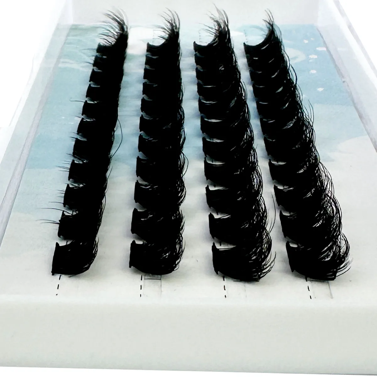 AMSDCN NEW 3D Fluffy Mix Soft Ribbon Segmented False Bundles Eyelashes DIY Individual Clusters Lash Extensions Faux Mink Lashes