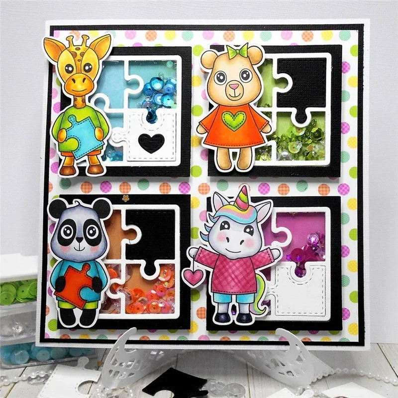 Matryce do cięcia metalu Scrapbooking na tworzenie kartek DIY tłoczenie cięcia nowe rzemiosło Die Heart Puzzle Cover