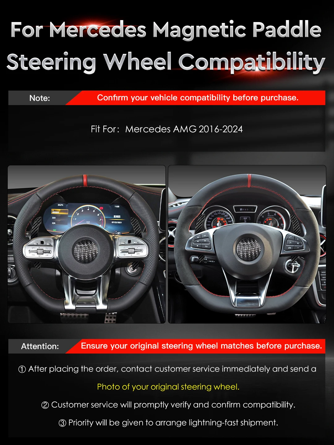 TDD Colored Aluminum Alloy Magnetic Shift Paddles for Mercedes AMG Magnetic Attraction Function Car Accessories