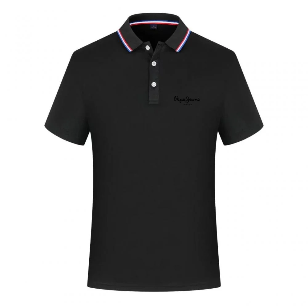 Pepe Jeans London Herren-Poloshirt mit kurzen Ärmeln, gestreifter Kragen, schnell trocknend, lässige Sportbekleidung für den Sommer, Golf, Laufen, Fitness, Revers, T-S – Detail 6