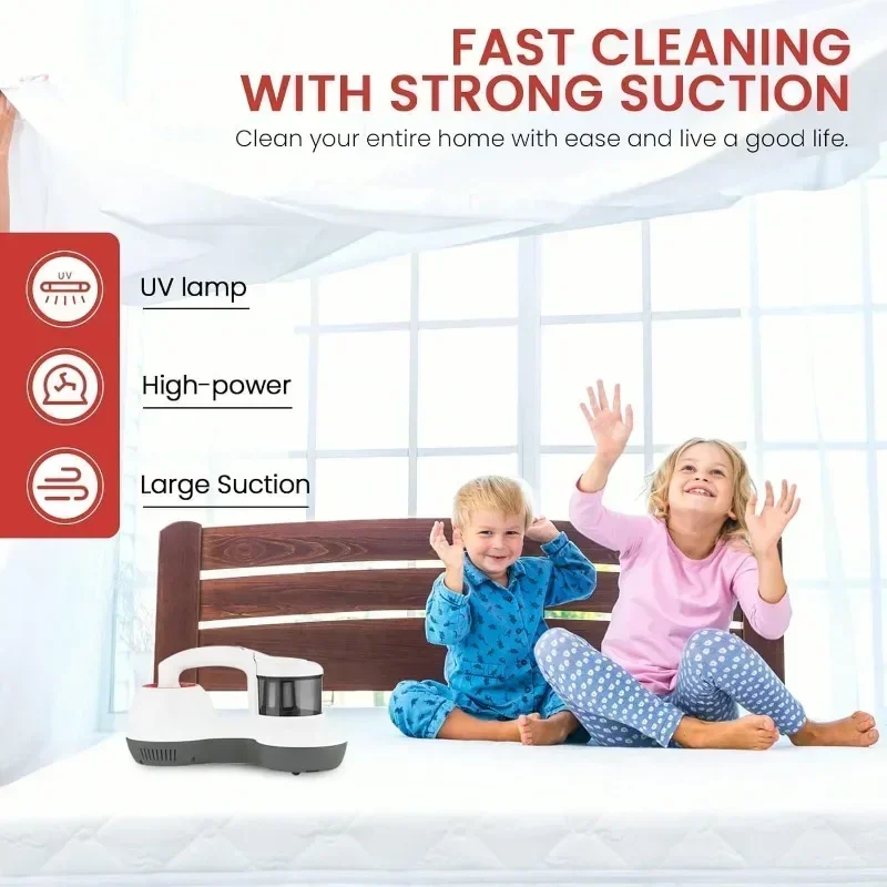 Strong Suction Bed Vacuum Cleaner Upgraded Handheld Mattress Vacuum Cleaner Suitable for Sheets Pillows and Sofas