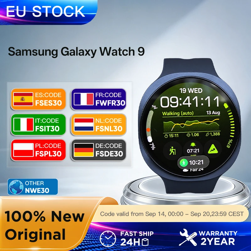 Samsung Galaxy Watch9 Smartwatch 40mm/44mm AMOLED-Bildschirm 5ATM 6.0 Bluetooth