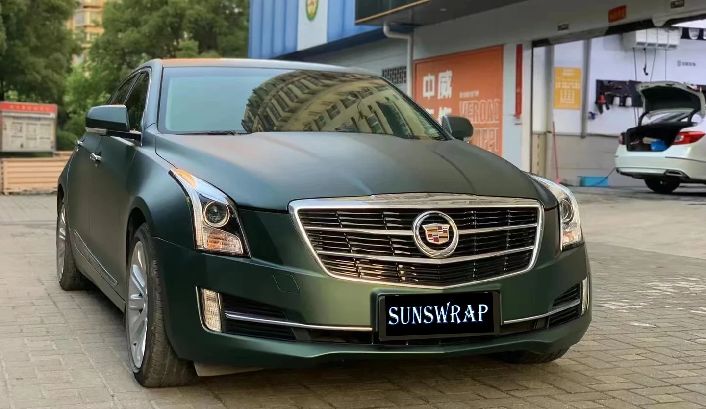

1.52*18m/roll PVC Car Film Super Matte Dark Green Body Car Wrap Vinyl Films With Bubble Free