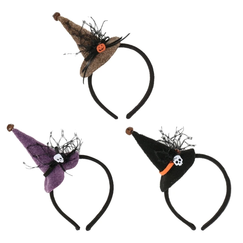 

MXMB Witch Hat Headbands Halloween Headpieces Hair Accessories for Kids and Women
