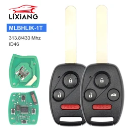 LIXIANG MLBHLIK-1T Car Remote Smart Key 313.8/ 433Mhz For Honda Accord CRV Acura TL/ZDX Fob ID46 PCF7961 Chip 2/3/4 Buttons