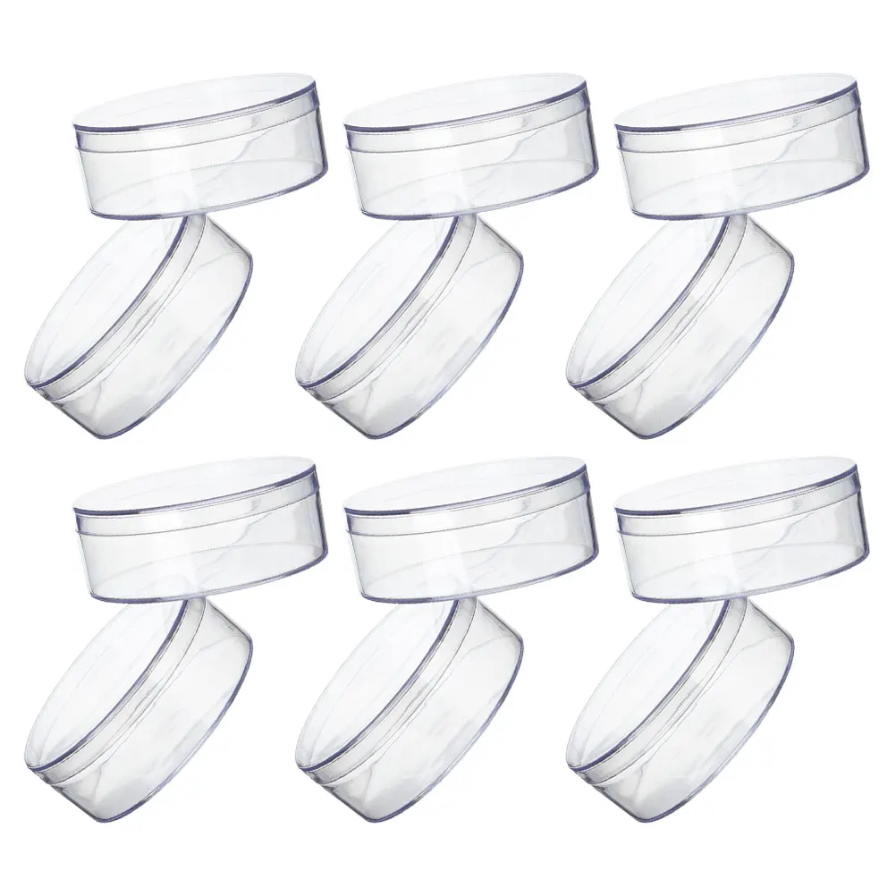 

12Pcs Clear Round Candy Boxes Lids 8cm Transparent Party Wedding Storage Containers Jewelry Beads Crafts Organizers Small