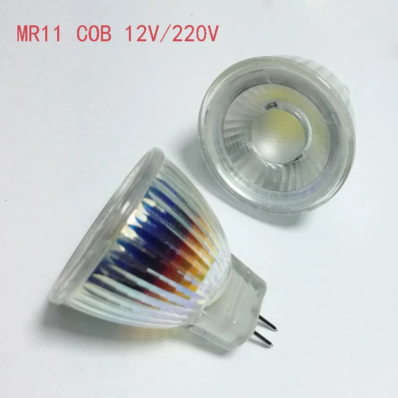 

Good quality 5W MR11 COB Led Spotlight Glass Body Lamp Light AC/DC 12V 220V LED Bulb Warm/Cold White SMD3528 MR11 LED Spot light