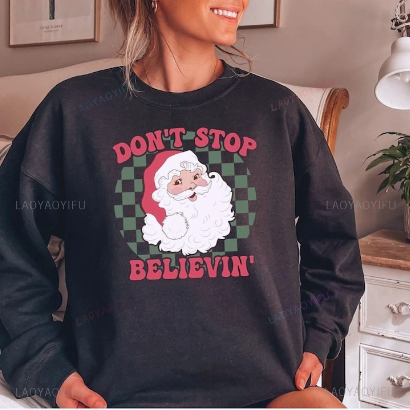 

Рождественский свитер Санта-Клауса, милый Санта-Клаус, забавная толстовка с капюшоном, фестиваль, новогодняя вечеринка, нейтральный свитер с капюшоном, уличная одежда