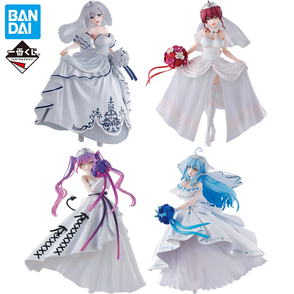 

In Stock Original BANDAI Ichiban Kuji Hololive ~Wedding Style~ Shirogane Noel Houshou Marine Tokoyami Towa Yukihana Lamy