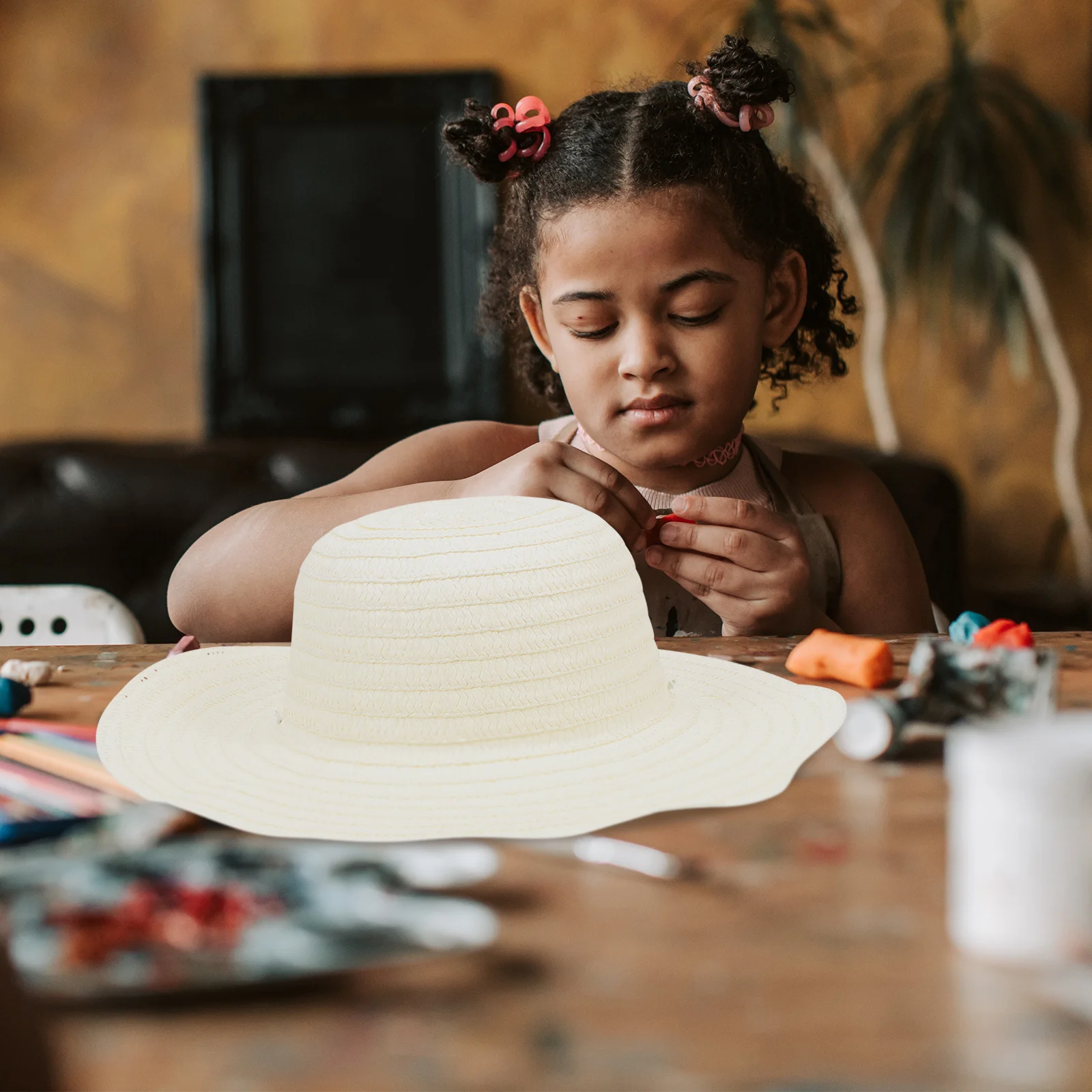 

6 шт., пустая соломенная шляпа «сделай сам», для рисования детей, граффити, принадлежности для рукоделия, летняя защита от солнца для родителей и детей