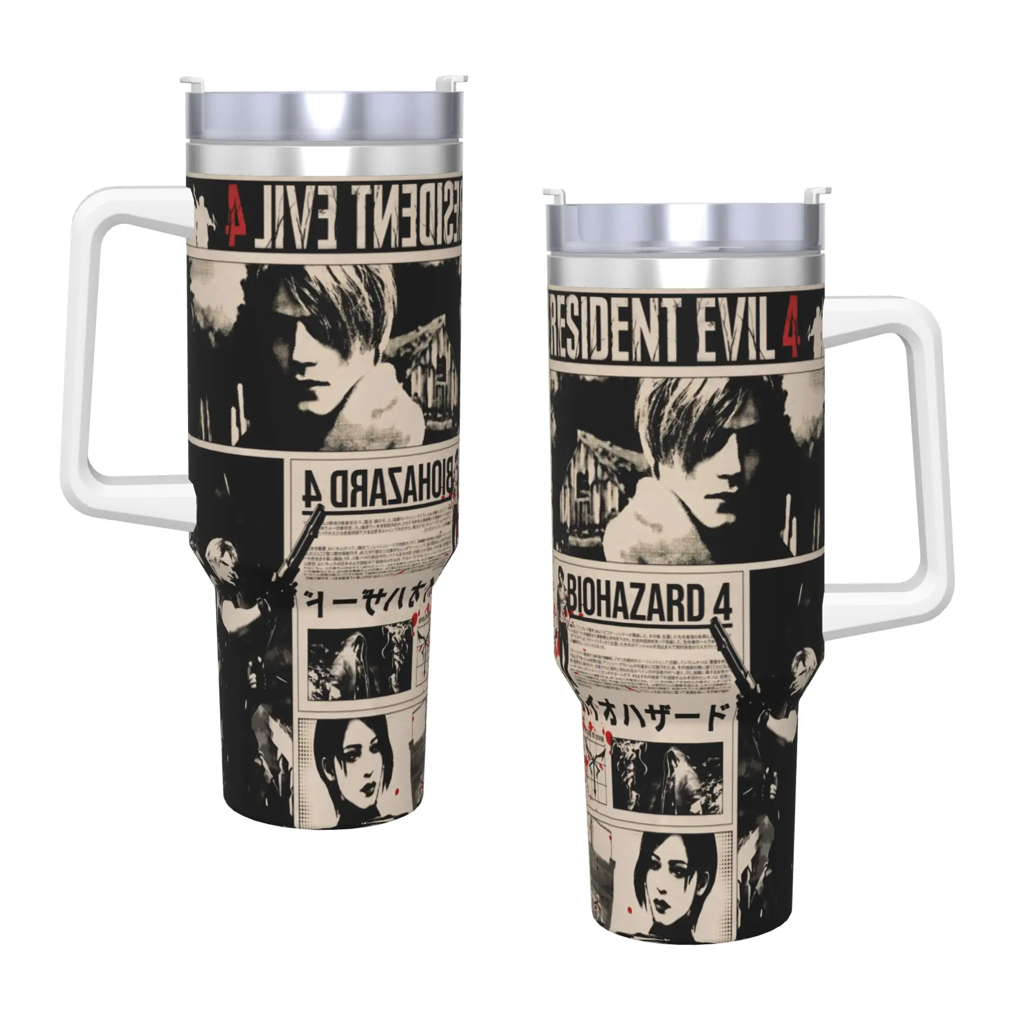 Resident Evils  Stainless Steel Tumbler  Travel Thermal Cups With Straws and Lid Large Capacity Mugs Cup Water Bottle