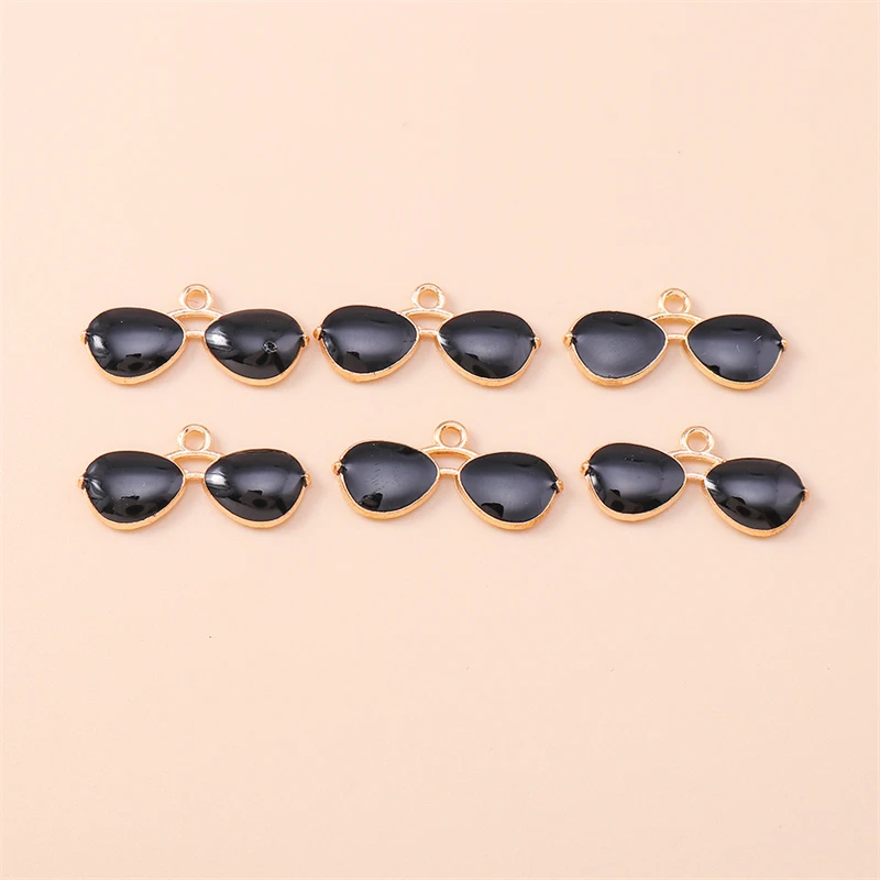 

20pcs 21x10mm Cute Enamel Sunglasses Charms Pendants for Jewelry Making Drop Earrings Necklaces Bracelets Accessories DIY Gifts