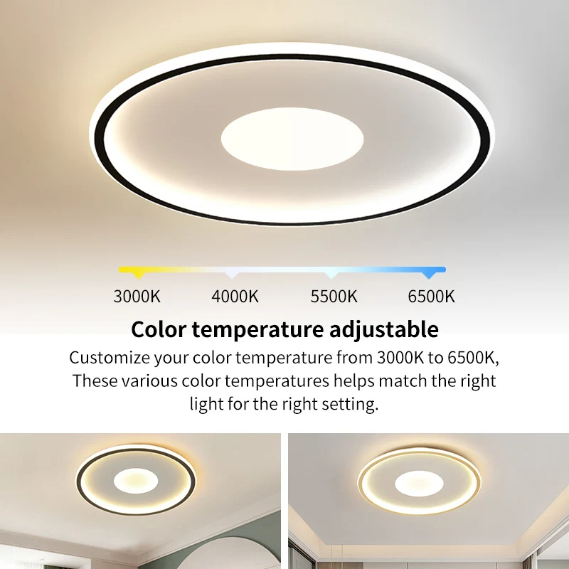 Lampa sufitowa LED z możliwością przyciemniania 18W 24W 36W 48W 220V z regulacją 3 kolorów do sypialni nowoczesna lampa sufitowa łazienkowego