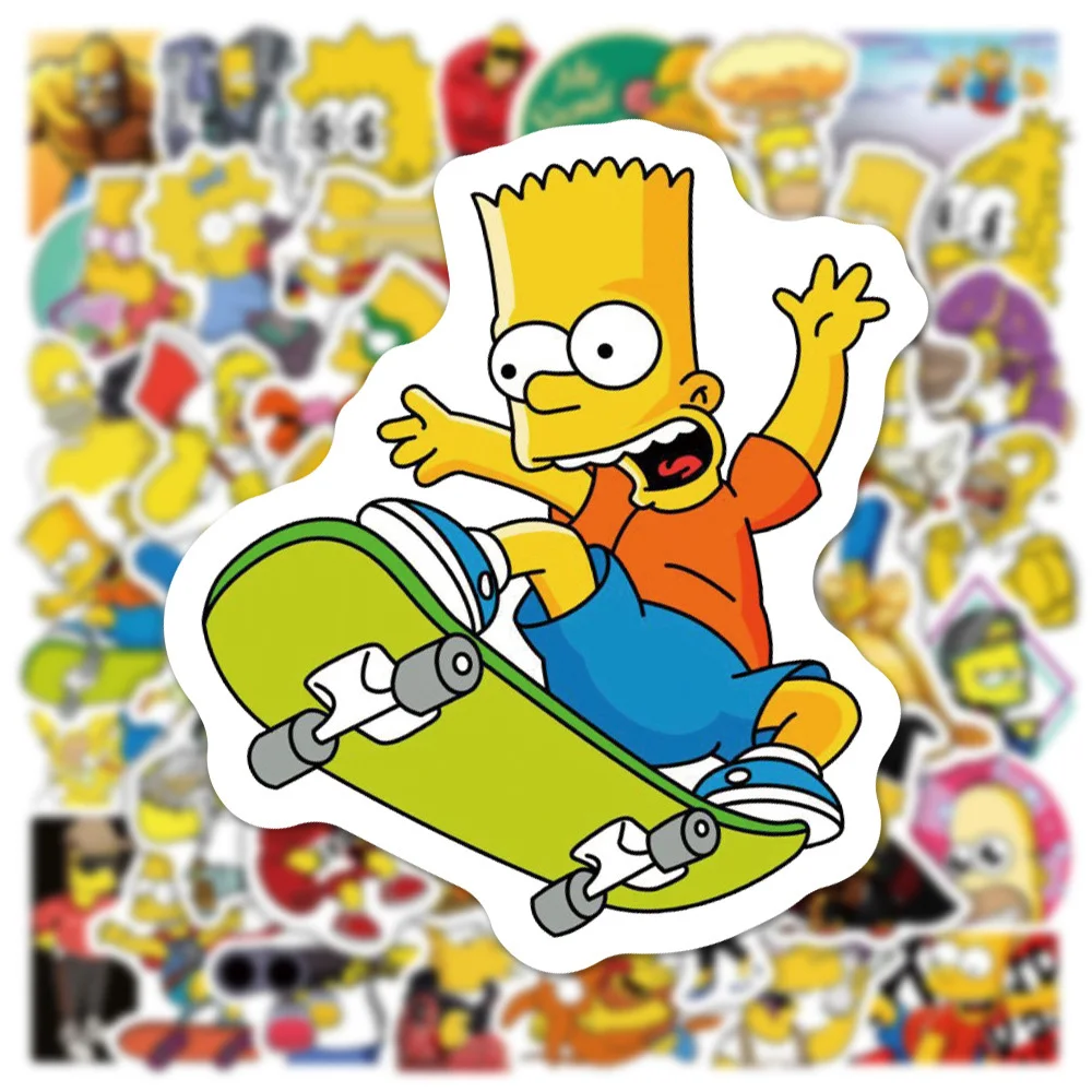 Simpsons-漫画のステッカー,DIYの電話ステッカー,ノート,旅行かばん,面白い落書きデカール,子供のおもちゃ,かわいい,プリント,10個,30個,50個