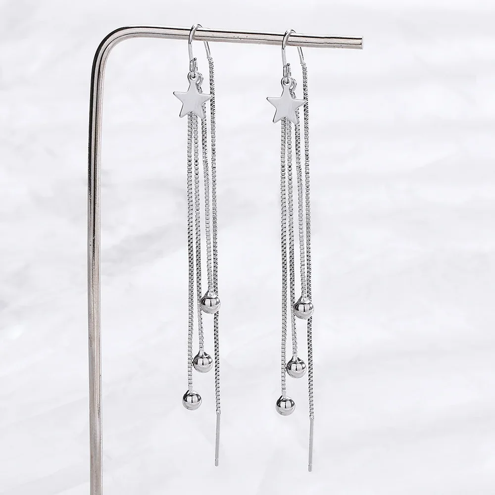 Star Tassel Ear Hook Ear Line Female Fashion Long Style Meteor Earrings Prevent Losing Exquisite Earring Party Jewelry Gifts