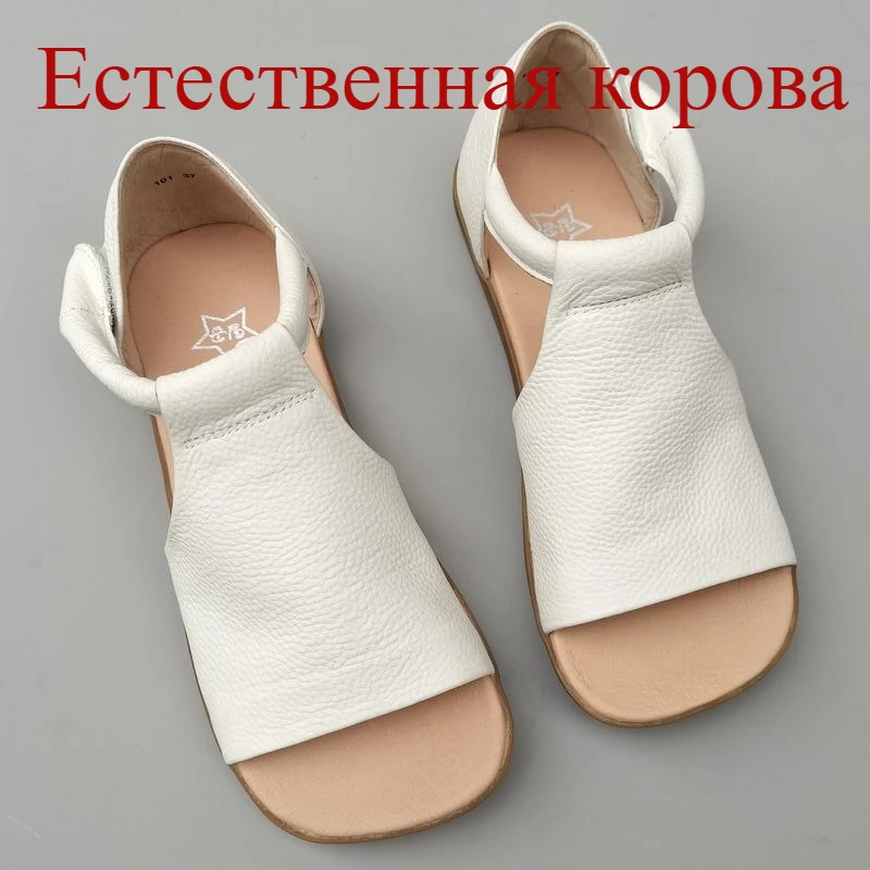 

Leather women's sandals cowhide non-slip flat soft sole casual breathable bag and sandals summer new models