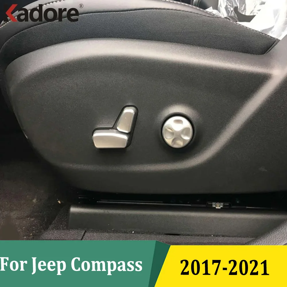 

For Jeep Compass 2017 2018 2019 2020 2021 ABS Matte Seat Adjust Switch Button Cover Trim Sticker Interior Car Accessories (LHD)