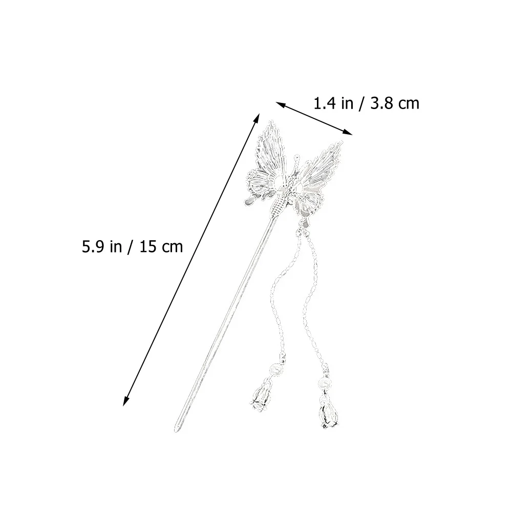 

2Pcs Butterfly Sticks Bun Chignon Accessories Chignon Pin Tassel Women Hair Pin Hair Accessories For Women Holder