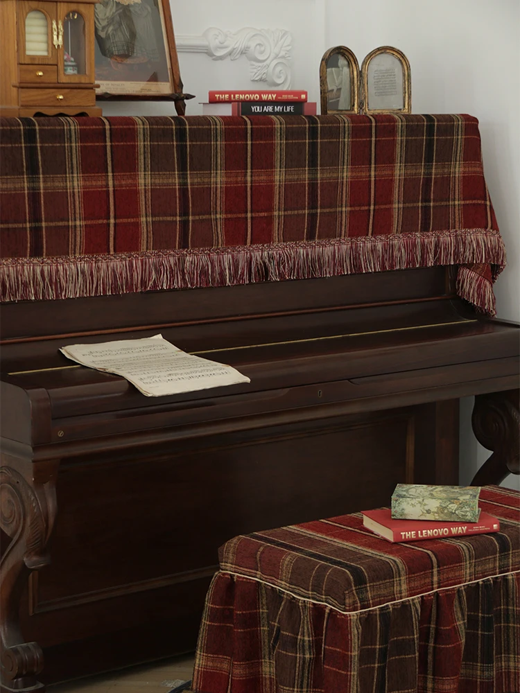 

Новый европейский чехол для пианино, красный клетчатый, высококачественный, американский, пылезащитный, художественный, для электронной клавиатуры