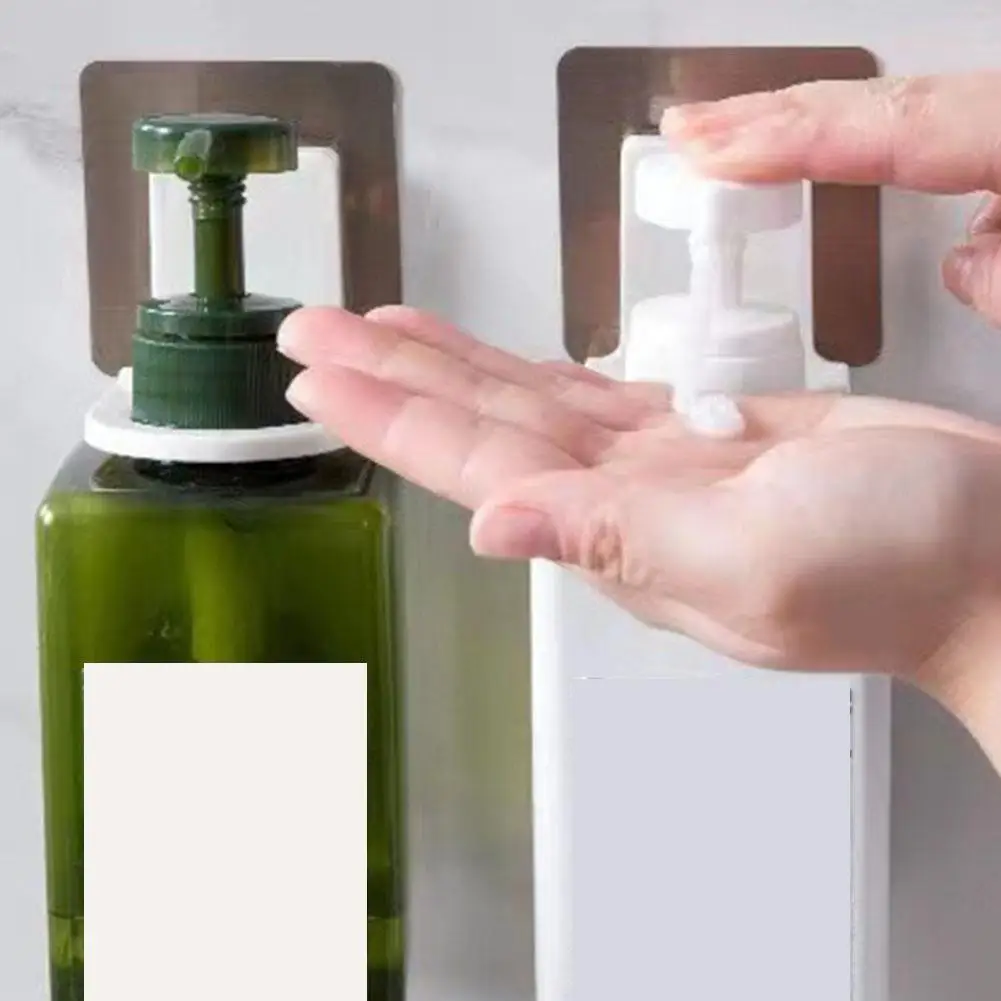 Self-Adhesive Shampoo Bottle Wall Mounted Holder Wall Mounted Bathroom Bottle Holder Liquid Soap Shower Holder For Wall Kitchen