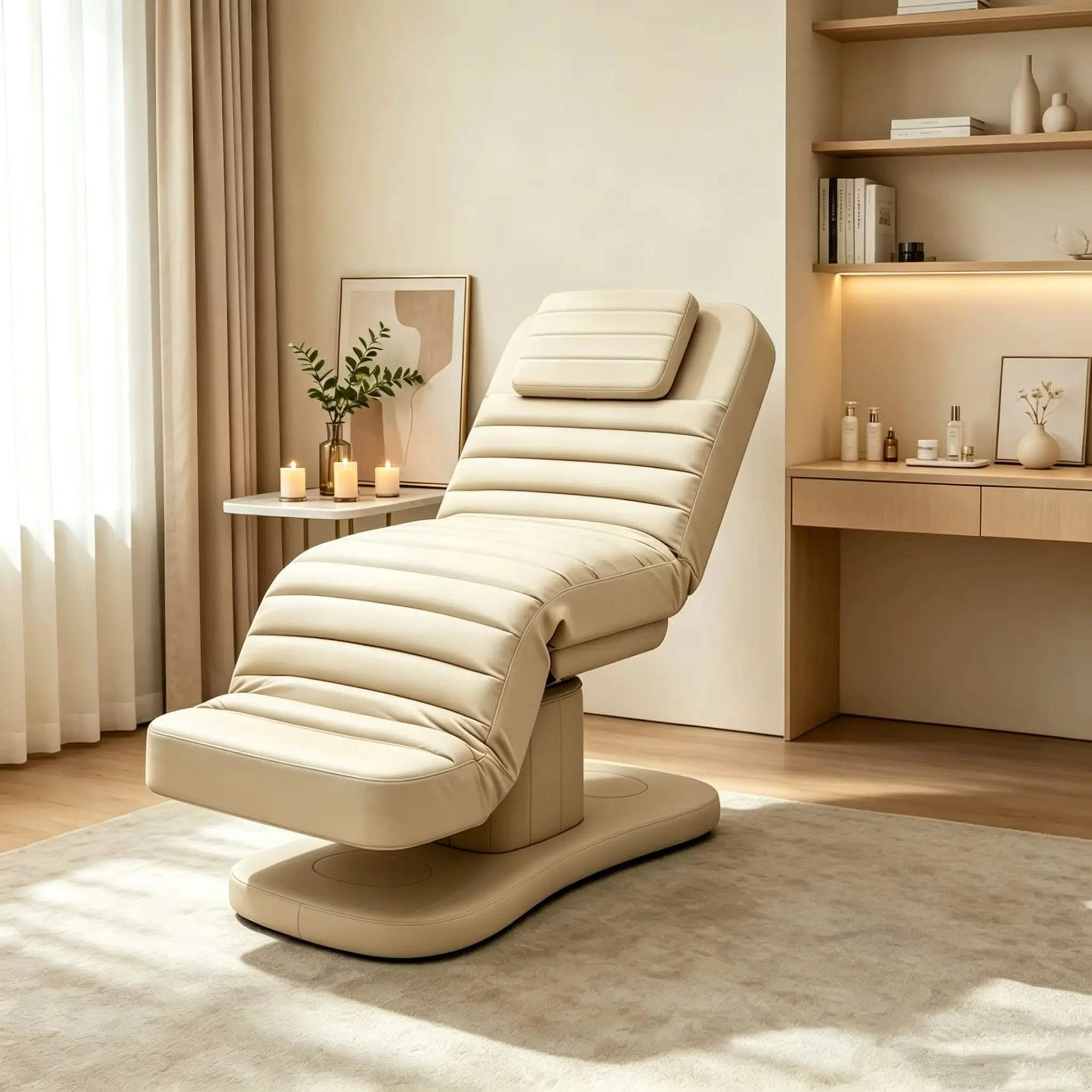 Luxuriöse Kosmetikliege, Perforierte Schönheitsliege, Therapieliege, Massageliege, Multifunktionale Kosmetikliege, Stickerei-Liege, Wimpernliege