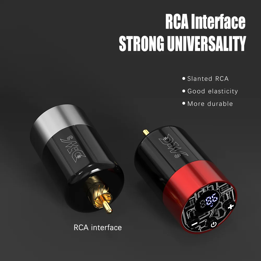 Fuente de alimentación inalámbrica para tatuaje, Mini batería con interfaz de anillo de Control, máquina de tatuaje rotativa RCA, baterías para bolígrafo, 1500mAh