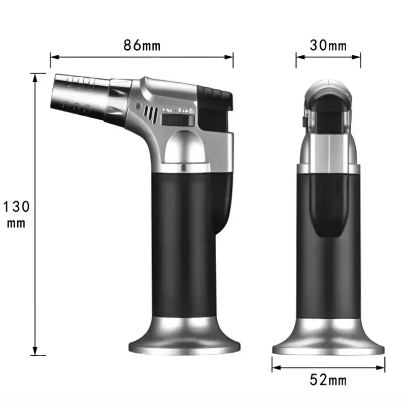 Butane Gas Lighter Refillable Adjustable Flame Lighter Chef Cooking Torch Outdoor Windproof BBQ Ignition Picnic Survival Tool