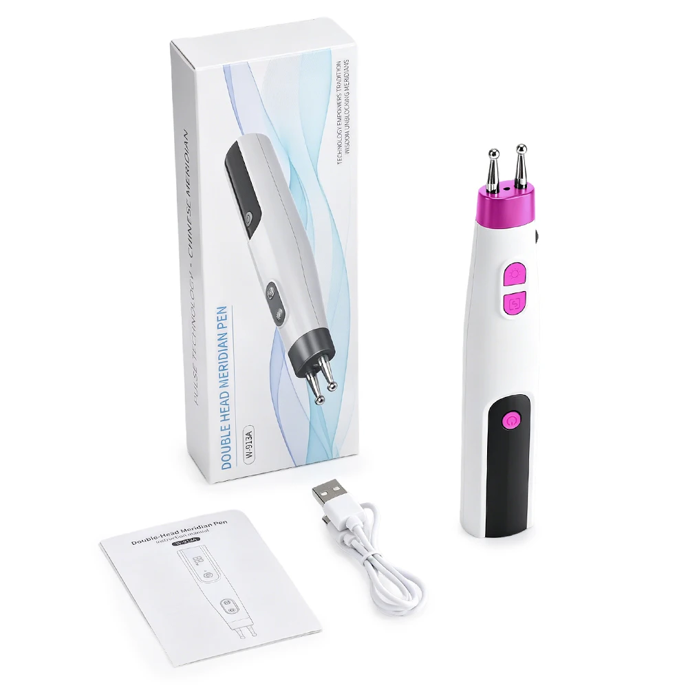 Multifunktionaler Elektrischer Doppelkopf-Massagestift Intelligenter Meridian-Stift Typ-C Schnellaufladung 10-Stufen-Einstellung für Nacken und Rücken – Detail 10