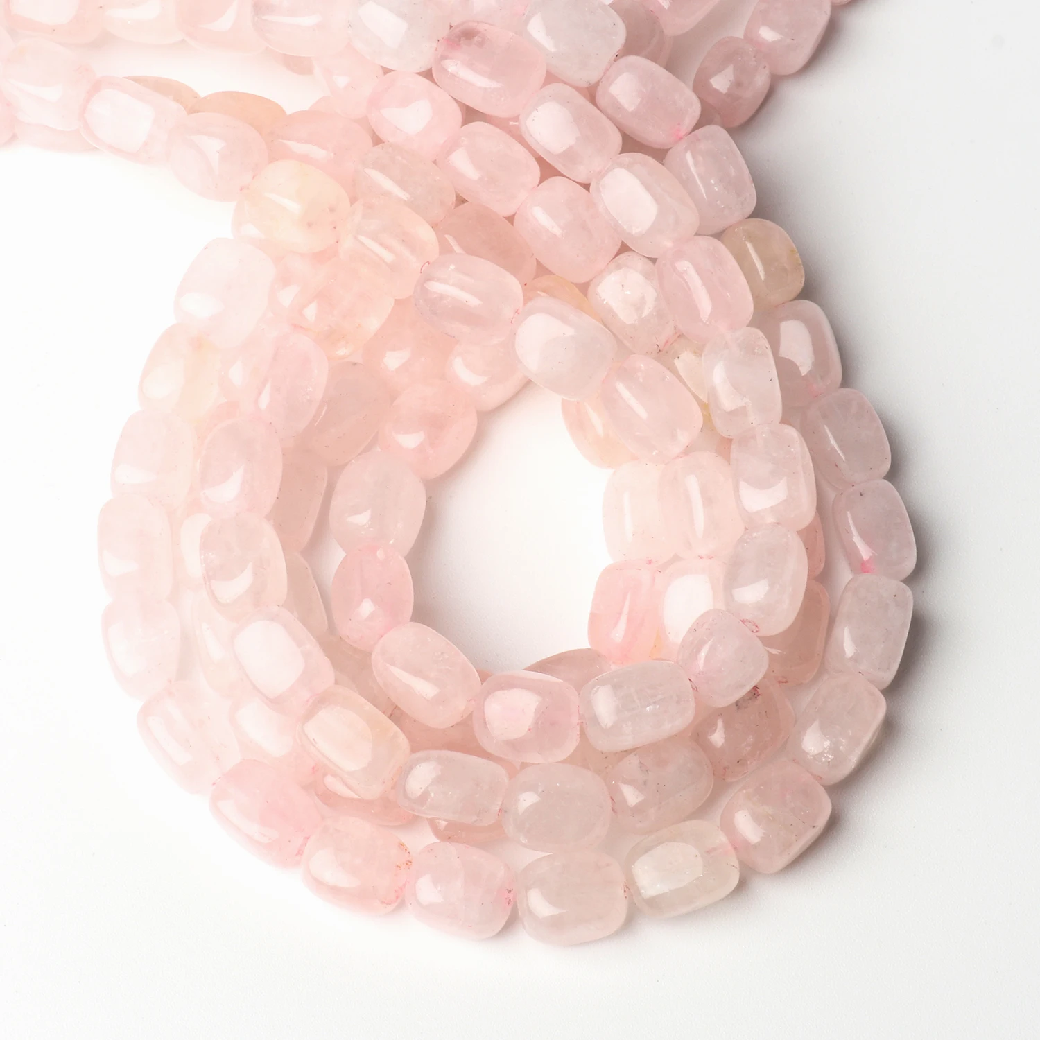 8x12mm Irregular Pink Quartz Stone Beads Natural Loose Spacer Beads for Diy Handmade Charms Bracelet Jewelry Making Accessories