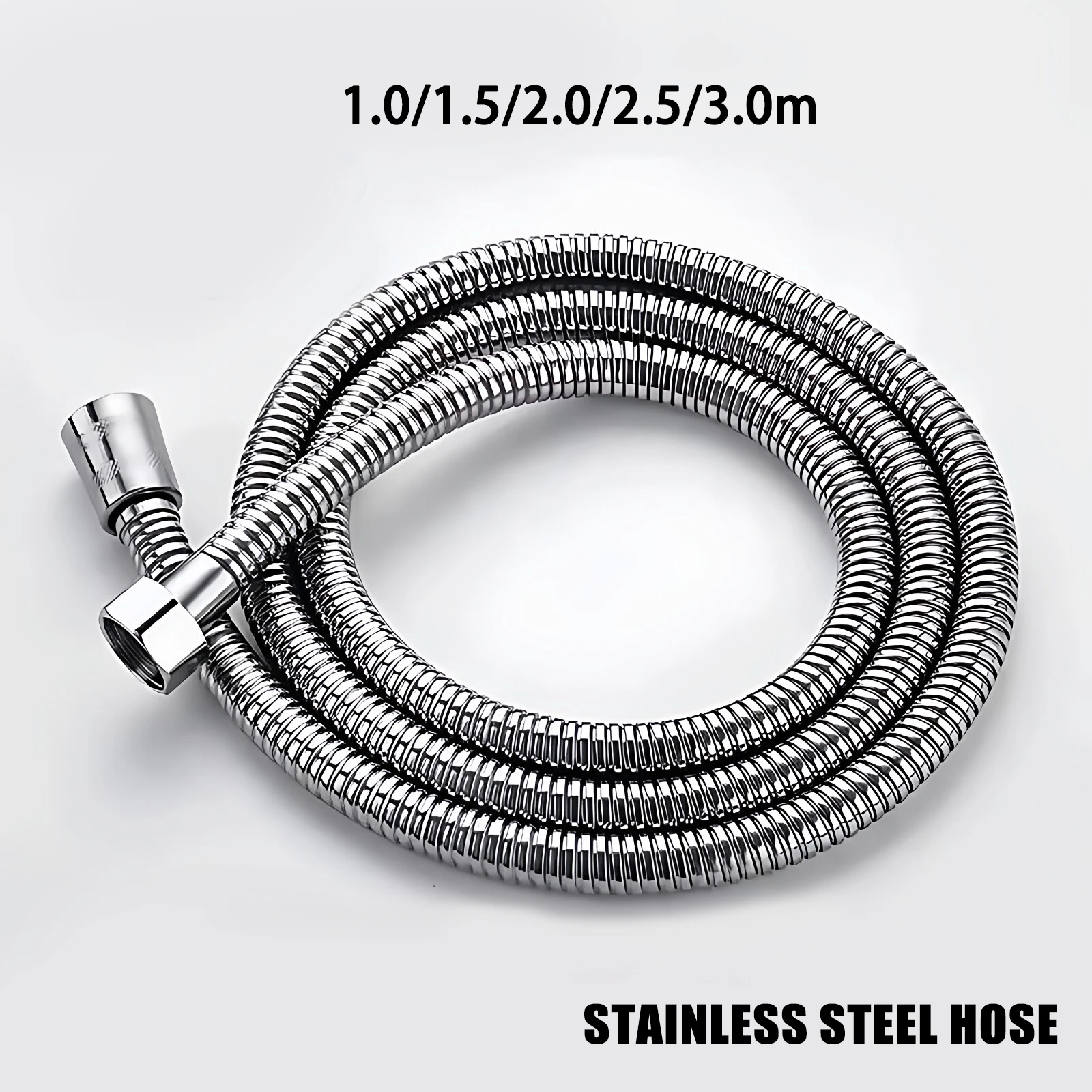 1Pcs Flexible Stainless Steel Plumbing Hose Shower Head Tube Bath Explosion Proof Pressurized High Flow Bath Heater Water Pipe