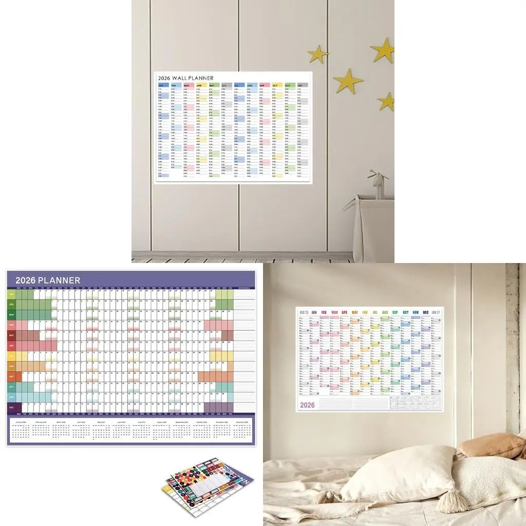 

F42D 2026 Wall Hanging Calendar Full Year to View Calendar Yearly Planner Office Home Wall Organiser Planner for Scheduling
